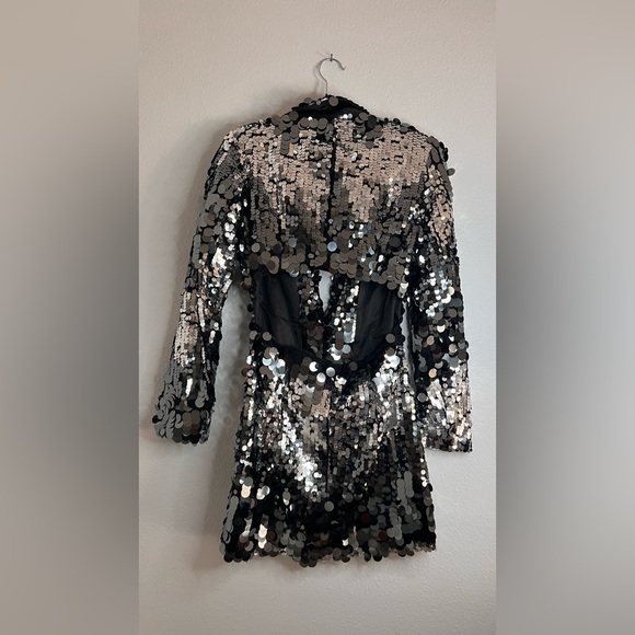 NEW WITH TAGS NASTY GAL SEQUINS OPEN BACK BLAZER DRESS SIZE 0 sold out - Picture 5 of 16